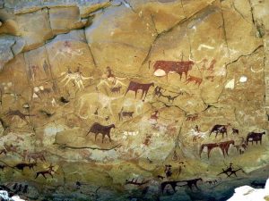 Ennedi Dağları'nda Manda Guéli Mağarası'nda Prehistorik Kaya Resimleri - Sümer - 